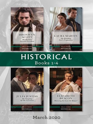 cover image of Historical Box Set 1-4 March 2020/The Passions of Lord Trevethow/The Brooding Earl's Proposition/The Tempting of the Governess/Marrying for